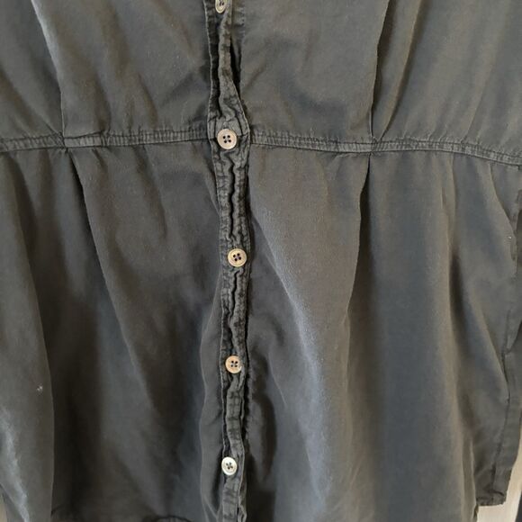 Standard James Perse Womens Size 4 Button Front V Neck Shirt Black Capsule Indie - Picture 5 of 8